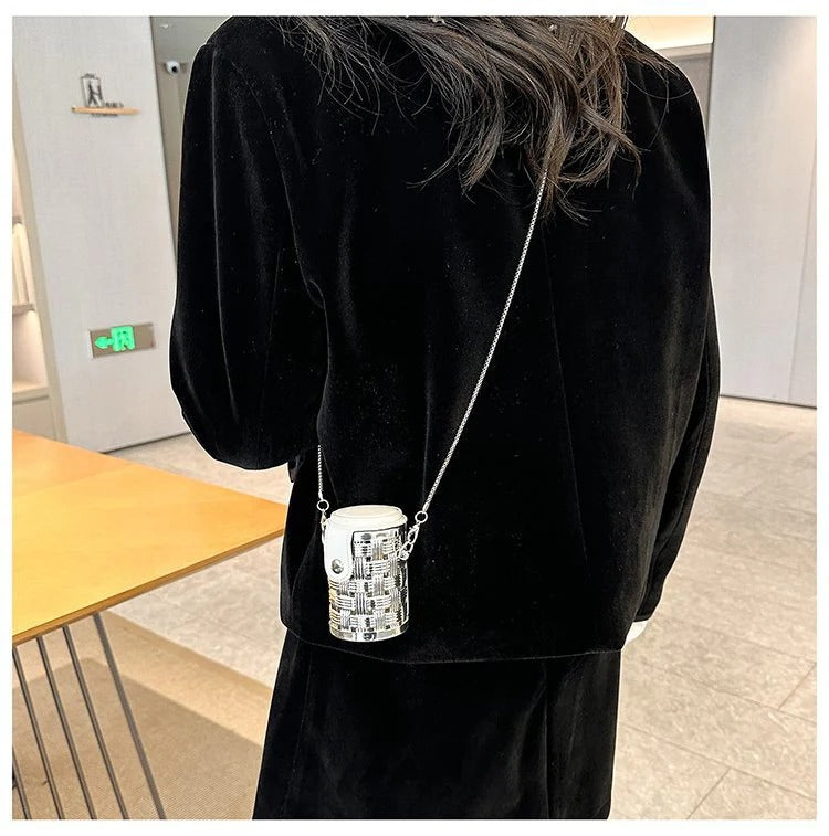 Brown Silver Shoulder Cross body Small Chain Box Bag For Women Bulk