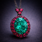 Classic Royal Halo Round Cut Black CZ Copper Pendant For Women Bulk