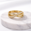 Wholesale Criss Cross Style Gold CZ Copper Adjustable Fancy Ring