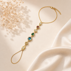 Trendy Hand Chain Gold Plated CZ Anti Tarnish Copper Bracelet Bulk
