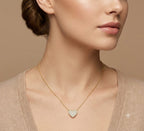 Gold Plated Heart Shaped CZ Anti Tarnish Copper Pendant For Women Bulk