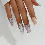 Silver Triangle CZ Anti Tarnish Exquisite Open Nail Ring Bulk