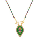 Drop Hamsa Hand Enamel 18K Gold Multicolor Toggle Thread Anti Tarnish Necklace Pendant For Women