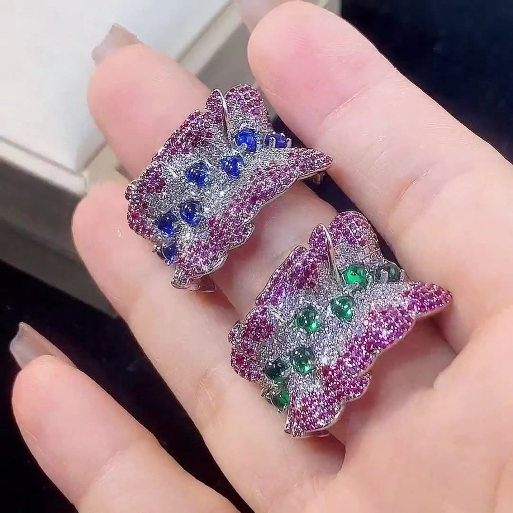 Inlaid CZ Silver Green Pink Crystal Anti Tarnish Free Size Ring Bulk