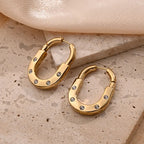 Screw Gold Silver CZ Anti Tarnish Stainless Steel Hoop Earrings Bulk