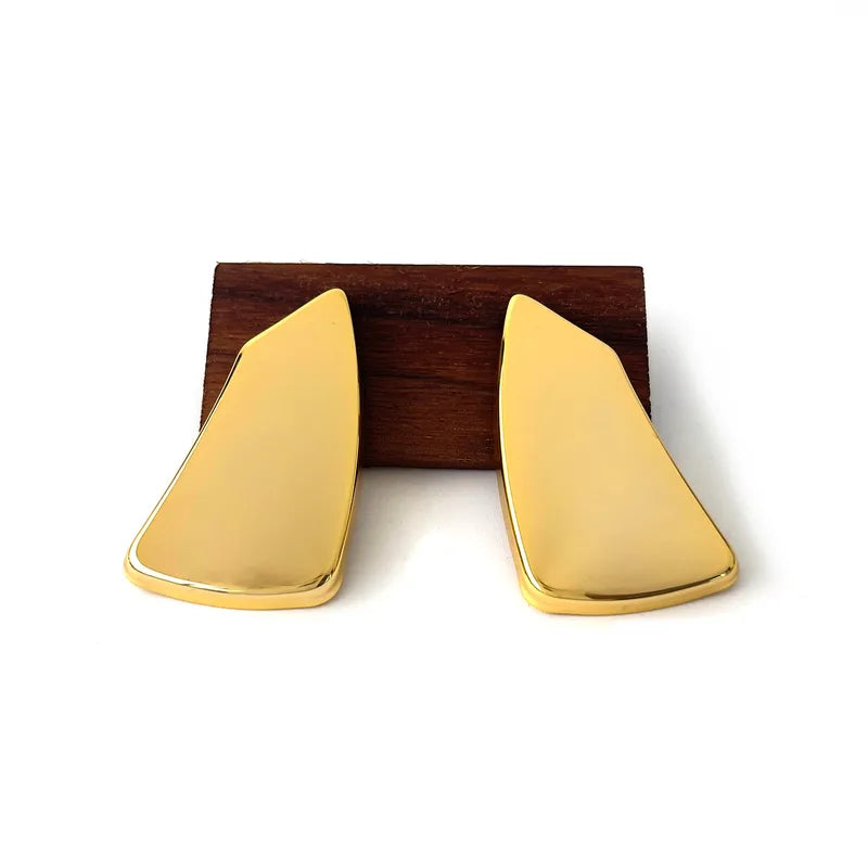 Geometric Shape Glossy 18K Gold Dangler Earring For Women Bulk