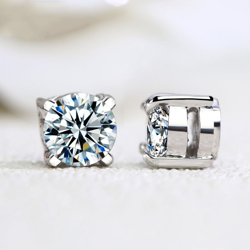 Round Multi Gemstone Solitaire Crystal CZ Stud Earring Bulk
