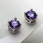 Round Multi Gemstone Solitaire Crystal CZ Stud Earring Bulk
