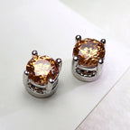 Round Multi Gemstone Solitaire Crystal CZ Stud Earring Bulk