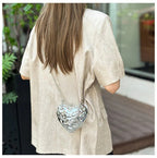 Beaten Finish Acrylic Heart Gold Silver Transparent Mini Bag Hand Bag Solder For Womenbang