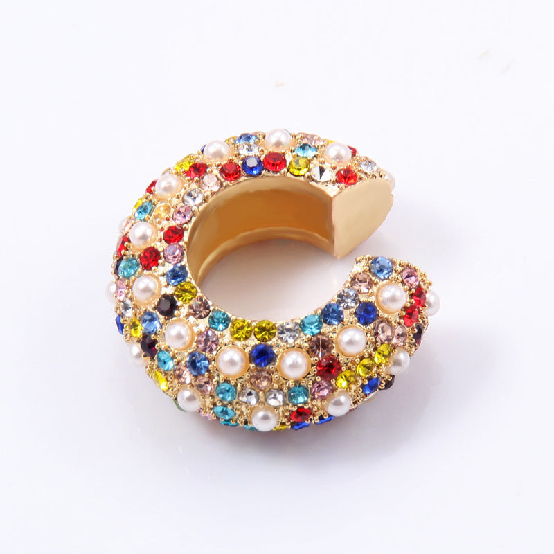 Pearl Multi Gemstone Crystal Anti Tarnish Ear Cuff Earring Women Bulk