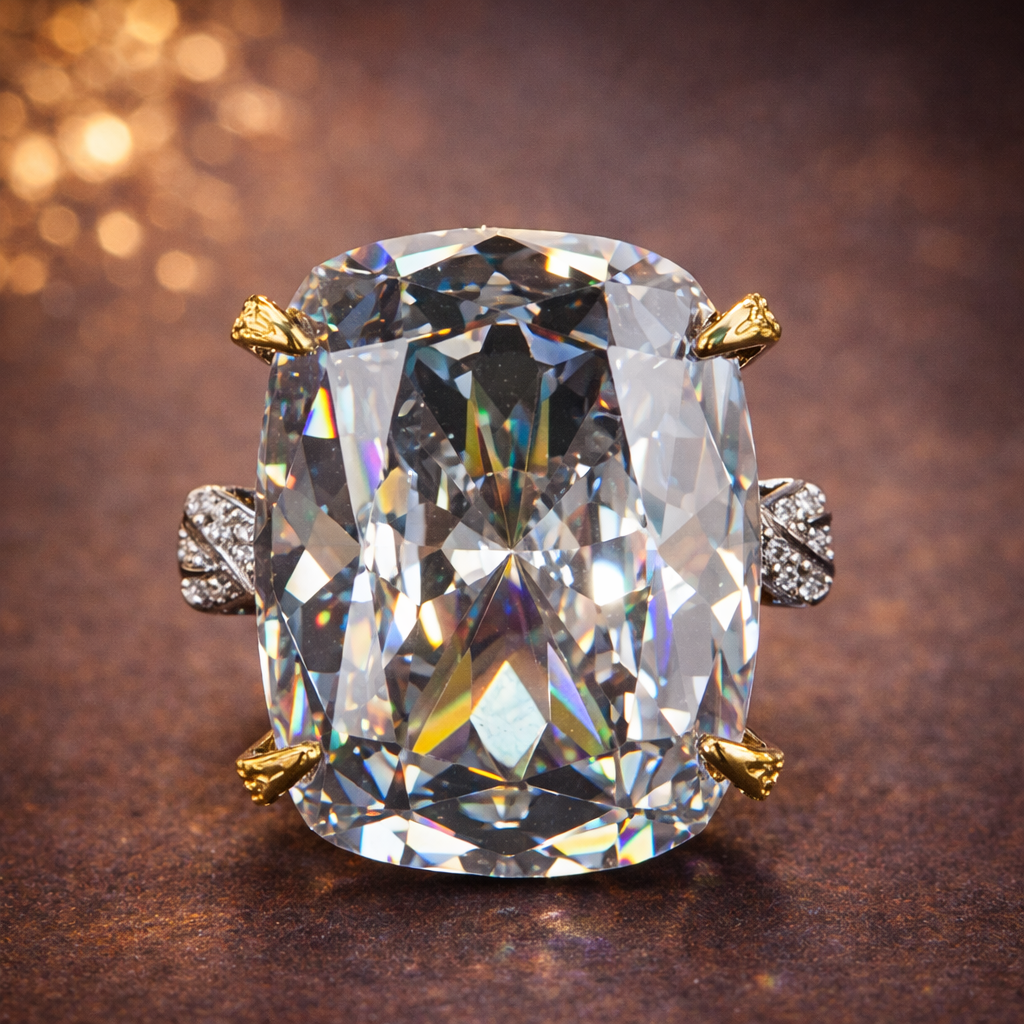 Designer Cushion Cut Gold Silver Plated CZ Copper Cocktail Ring Bulk