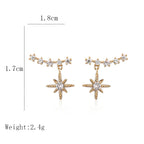 Designer Starburst Gold Plated CZ Chain Drop Earrings For Women Bulk