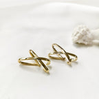 Cross Over 18K Gold Silver Anti Tarnish Ear Clip Ear Cuff Earring Bulk