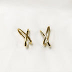Cross Over 18K Gold Silver Anti Tarnish Ear Clip Ear Cuff Earring Bulk