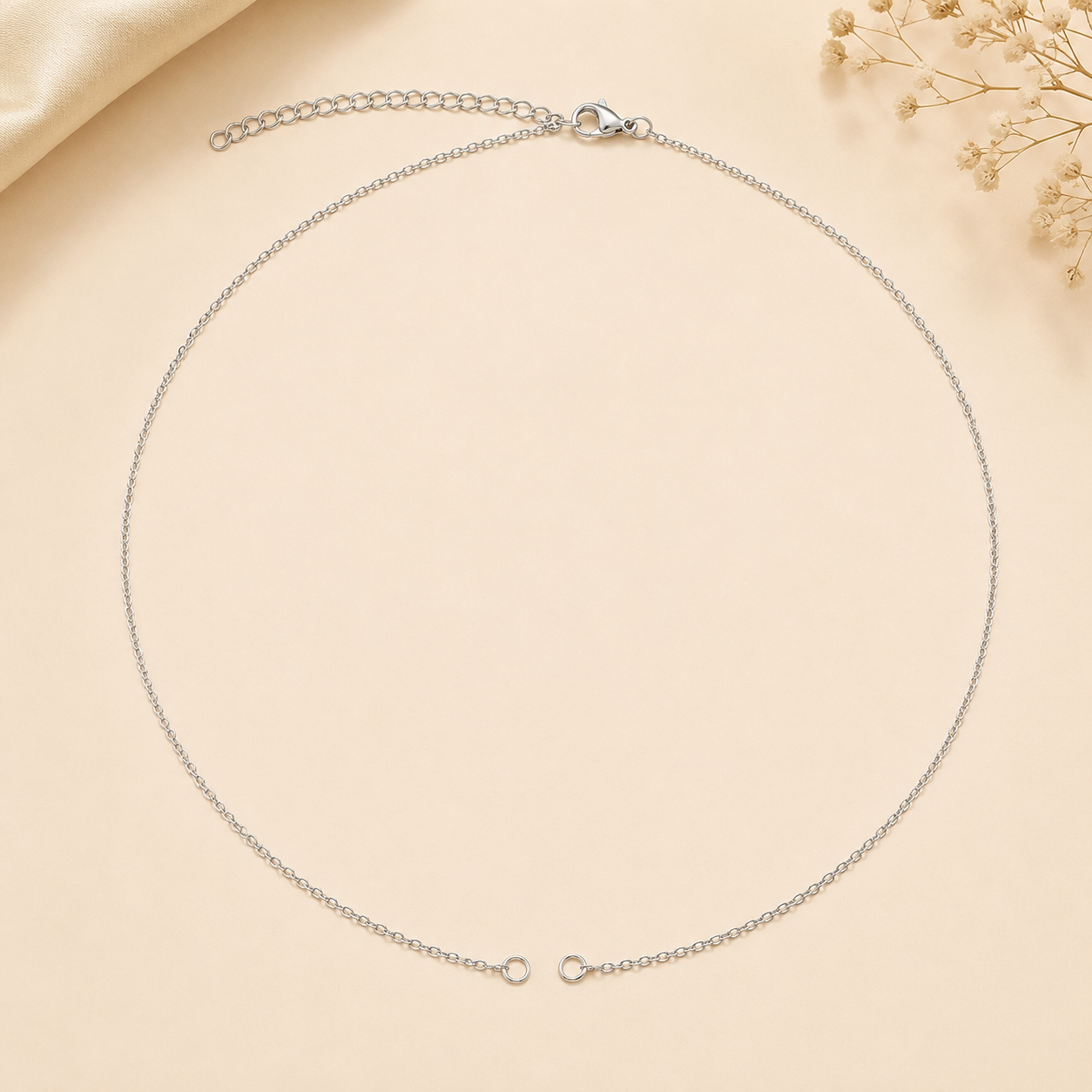 Slim Link Silver Copper Necklace Chain For Women Bulk