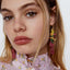 Multi Color Parrot Gold Enamel Dangler Earrings For Women Bulk