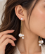 Elegant Gold Long Chain Triple White Faux Pearl Dangler Earrings Bulk