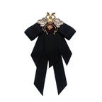 Bow Honey Bee Brown Black 18K Gold CZ Pearl Anti Tarnish Brooch Bulk