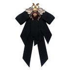 Bow Honey Bee Brown Black 18K Gold CZ Pearl Anti Tarnish Brooch Bulk