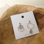 Bulk Floral Enamel Gold Plated Drop Earrings for Women