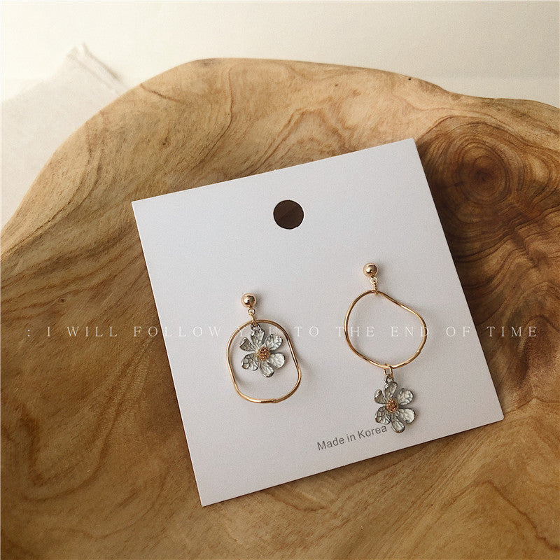 Bulk Floral Enamel Gold Plated Drop Earrings for Women