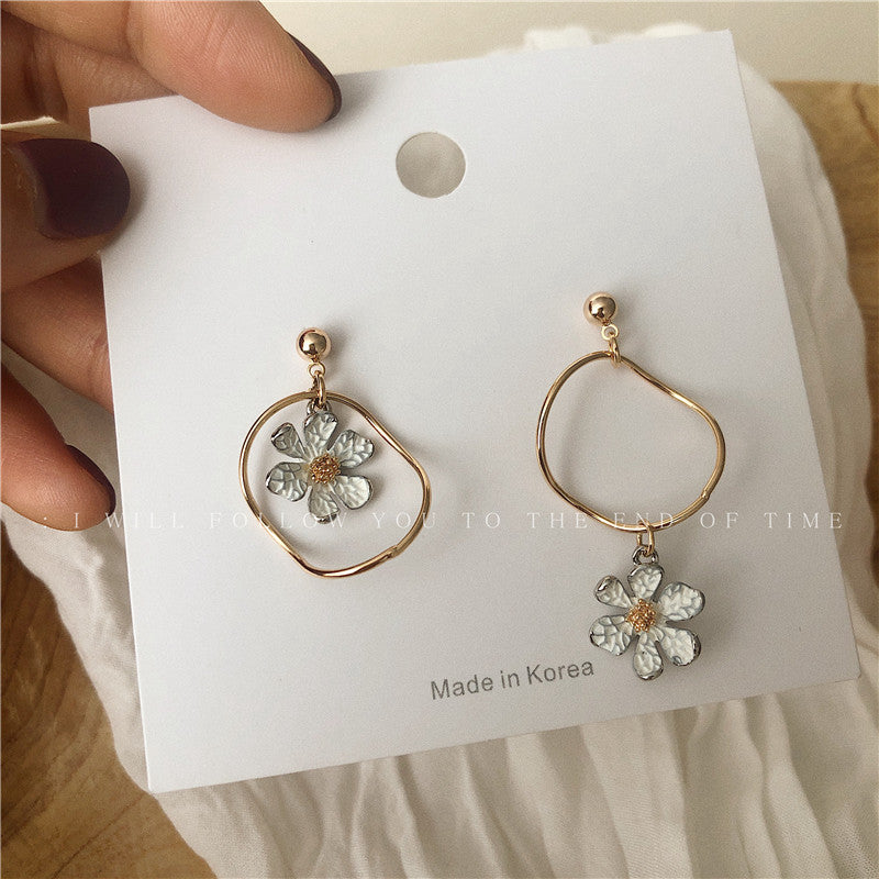 Bulk Floral Enamel Gold Plated Drop Earrings for Women