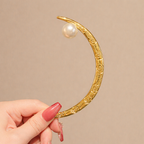 Designer Crescent Moon Gold Silver Plated Pearl Hair Accessories Bulk
