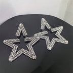 Star Silver Cubic Zirconia Rhinestones Dangler Earring For Women Bulk