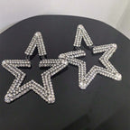 Star Silver Cubic Zirconia Rhinestones Dangler Earring For Women Bulk
