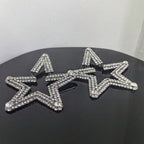 Star Silver Cubic Zirconia Rhinestones Dangler Earring For Women Bulk