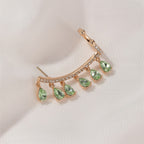 Elegant Floral Leaf Heart Gold Silver Rhinestone Left Ear Cuff Earrings Bulk