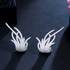 Stylish Glossy 18K Gold White Anti Tarnish Stud Ear Cuff Earring Bulk