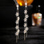 Floral Gold Silver CZ Anti Tarnish Long Dangler Tassel Earrings Bulk