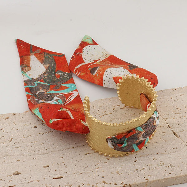 Red Blue Multicolour 18K Gold Anti Tarnish Scarf Cuff Bracelet Bulk Main image
