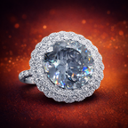 Glamorous Round Cut Silver CZ Copper Anti Tarnish Cocktail Ring Bulk