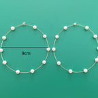 Wholesale Pearl Gold Plated Anti-Tarnish Copper Hoop Earrings