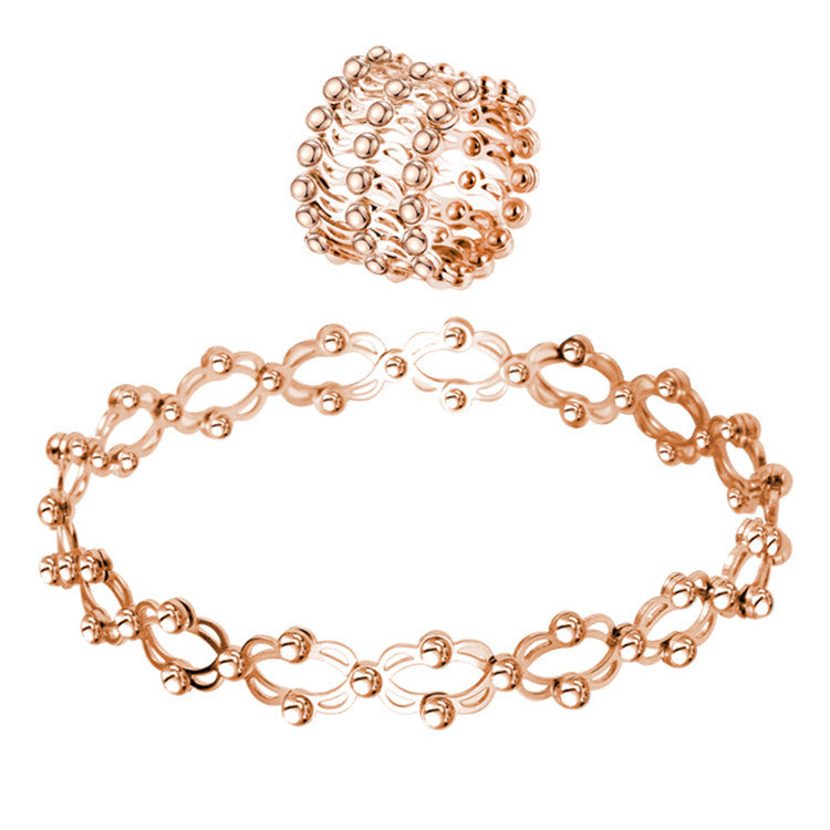 Gold Silver Rose Gold Anti Tarnish Stretchable Bracelet Cum Ring Bulk