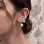 Luxury Silver Sculptural Pearl Copper Single Ear Cuff Earrings Bulk