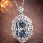 White High Sparkle Cushion Cut Silver Plated CZ Copper Pendant Bulk