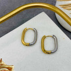 Oval Two Tone 18K Gold Anti Tarnish Hoop Bali Earring For Women Bulk