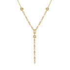 Simple Solitaire CZ 18K Gold Anti Tarnish Y Necklace Chain Bulk