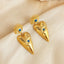 Triangle Evil Eye Blue Gold Stainless Steel Dangler Earring Women Bulk