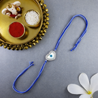 Heart Evil Eye Silver Plated CZ Mother of Pearl Thread Rakhi For Men Bulk