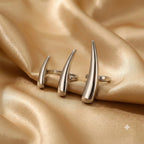 Modern Sculptural Spike Silver Plated Plain Alloy Cocktail Ring Bulk