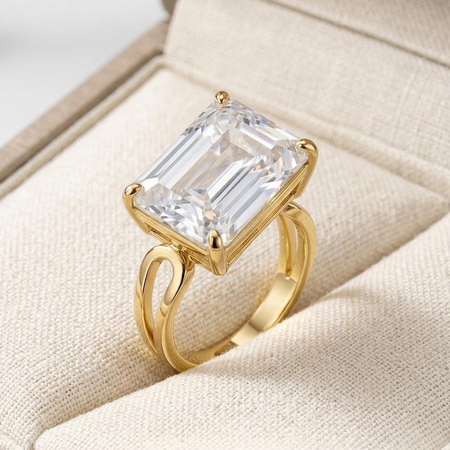 Gold Silver Multi Shape Cubic Zirconia Copper Adjustable Ring Women Bulk