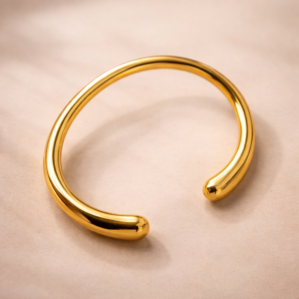 Bulk Waterdrop Gold Plain Anti Tarnish Stainless Steel Cuff & Kada