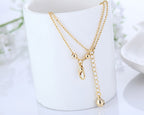 Elegant Gold Plated Triple Heart Charm Beaded Chain Anklets Wholesale