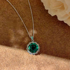 Multi Color Emerald Floral Silver Cubic Zirconia Copper Necklace Combo Bulk