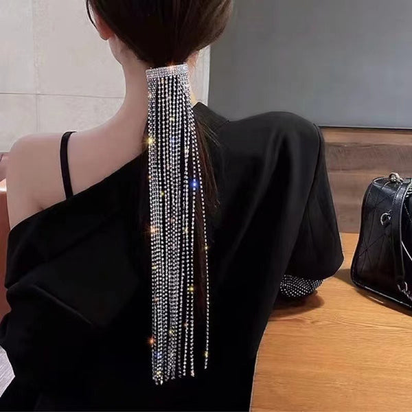 Silver Rhinestone Anti Tarnish Ponytail Clip Hair Accessories Bulk Main image